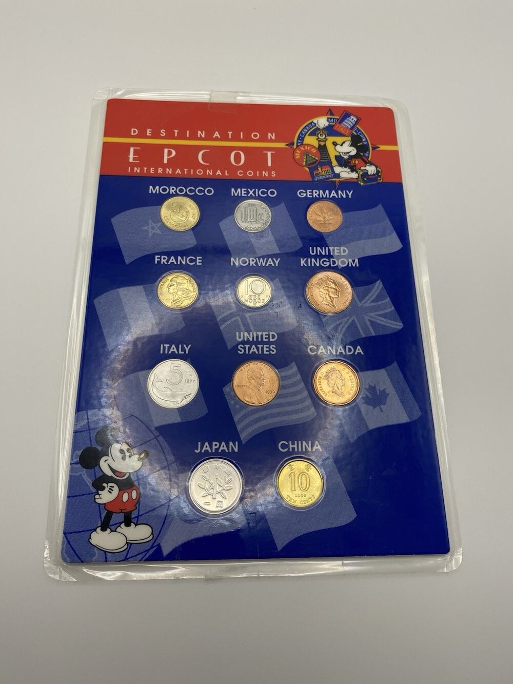 Vintage Walt Disney World Destination Epcot International Coins Of The World Set